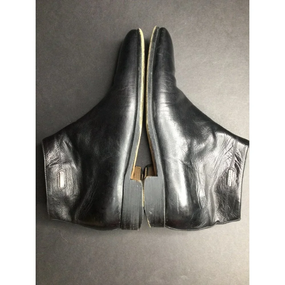 Moreschi Side Zip Leather Ankle Boots Made in Italy Men Size 8 Black